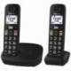 TELÉFONO INALÁMBRICO PANASONIC KX-TGU112EXB/ PACK DUO/ NEGRO