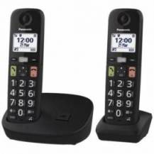 TELÉFONO INALÁMBRICO PANASONIC KX-TGU112EXB/ PACK DUO/ NEGRO