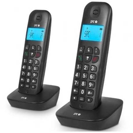 TELÉFONO INALÁMBRICO SPC AIR PRO DUO 7302N/ PACK DUO/ NEGRO