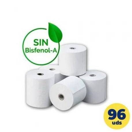 CAJA DE ROLLOS DE PAPEL TÉRMICO GENÉRICO 80X55 BPAF/ 80 X 55MM/ 12 PAQUETES/ 96 UNIDADES