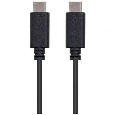 CABLE USB 2.0 TIPO-C NANOCABLE 10.01.2301/ USB TIPO-C MACHO - USB TIPO-C MACHO/ 480MBPS/ 1M/ NEGRO