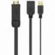 CABLE CONVERSOR 4K AISENS A122-0642/ HDMI MACHO - DISPLAYPORT HEMBRA - USB MACHO/ HASTA 10W/ 2250MBPS/ 10CM + 10CM/ NEGRO