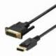 CABLE CONVERSOR AISENS A125-0366/ DISPLAYPORT MACHO - DVI MACHO/ HASTA 5W/ 2300MBPS/ 2M/ NEGRO