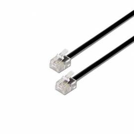 CABLE DE TELÉFONO RJ11 6P4C AISENS A143-0319/ 2M/ NEGRO