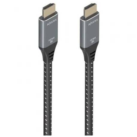 CABLE HDMI 2.1 8K AISENS A150-0877/ HDMI MACHO - HDMI MACHO/ 7M/ GRIS Y NEGRO