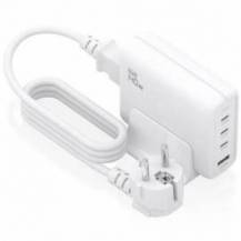 CARGADOR SOBREMESA GAN AISENS ASCH-140W4P055-W/ 3XUSB TIPO-C/ 1XUSB/ 140W
