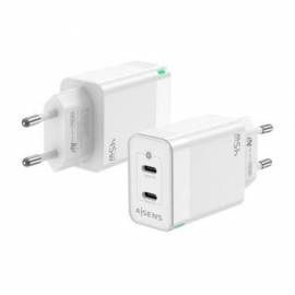 CARGADOR DE PARED GAN AISENS ASCH-45W2P005-W/ 2XUSB TIPO-C/ 45W