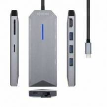 DOCKING USB TIPO-C AISENS ASUC-8P004-GR/ 1XHDMI 4K/ 3XUSB/ 1XRJ45/ 1XLECTOR TARJETAS / 1XUSB TIPO-C PD/ GRIS