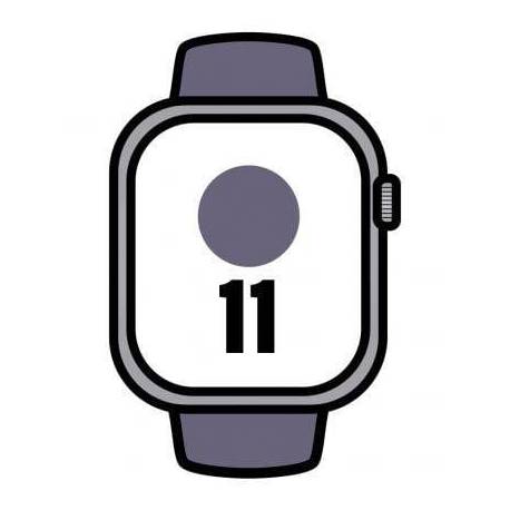 APPLE WATCH SERIES 11/ GPS/ 46MM/ PLATA/ CORREA DEPORTIVA NIEBLA LILA (S/M)