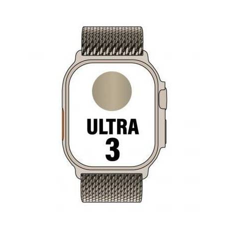 APPLE WATCH ULTRA 3/ GPS/ CELLULAR/ 49MM/ CAJA DE TITANIO NATURAL/ CORREA MILANESE M
