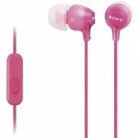 AURICULARES INTRAUDITIVOS SONY MDR-EX15APPI/ CON MICRÓFONO/ JACK 3.5/ ROSAS