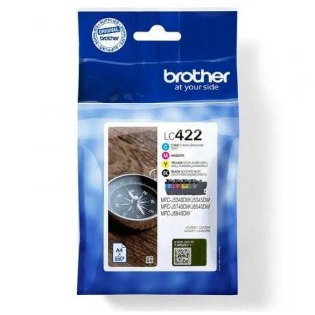 CARTUCHO DE TINTA ORIGINAL BROTHER LC422VAL MULTIPACK/ CIAN/ MAGENTA/ AMARILLO/ NEGRO