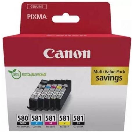 CARTUCHO DE TINTA ORIGINAL CANON PGI-580 PB + CLI-581MULTIPACK/ CIAN/ MAGENTA/ AMARILLO/ NEGRO
