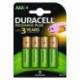 PACK DE 4 PILAS AAA DURACELL HR3-B/ 1.2V/ RECARGABLES