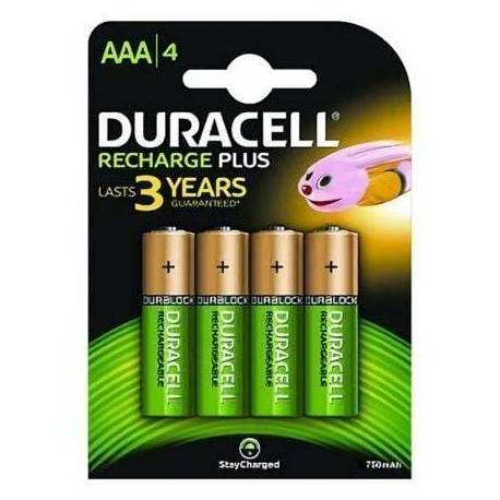 PACK DE 4 PILAS AAA DURACELL HR3-B/ 1.2V/ RECARGABLES