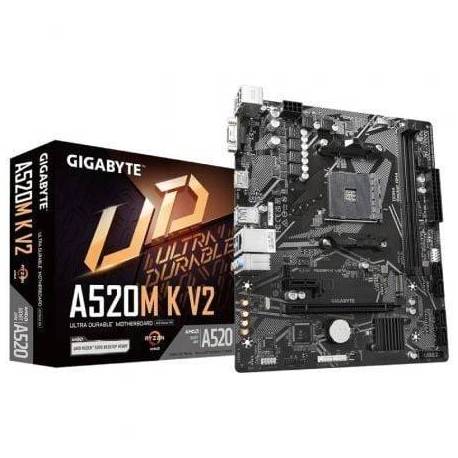 PLACA BASE GIGABYTE A520M K V2 SOCKET AM4/ DDR4/ PCIE 3.0/ MICRO ATX