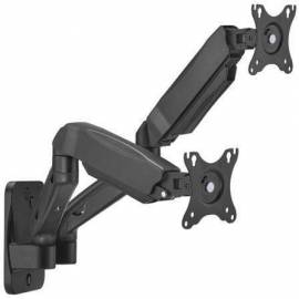 SOPORTE DE PARED PARA 2 MONITORES O TV AISENS WT32TSR-225/ GIRATORIO/ INCLINABLE/ HASTA 9KG