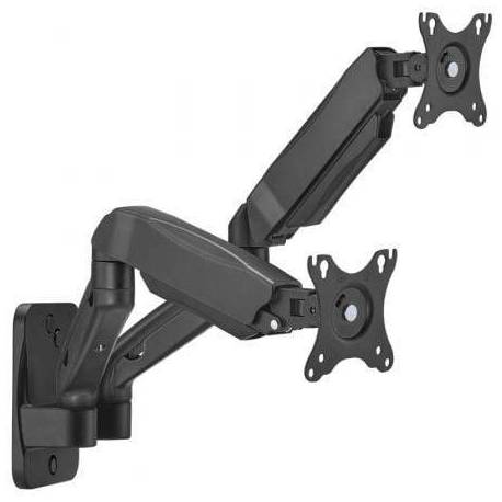 SOPORTE DE PARED PARA 2 MONITORES O TV AISENS WT32TSR-225/ GIRATORIO/ INCLINABLE/ HASTA 9KG