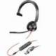 AURICULAR POLY BLACKWIRE 3315 PARA MICROSOFT TEAMS + ADAPTADOR USB-C/A/ CON MICRÓFONO/ JACK 3.5/ NEGRO