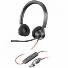 AURICULARES POLY BLACKWIRE 3320 PARA MICROSOFT TEAMS USB-C + ADAPTADOR USB-C/A/ CON MICRÓFONO/ USB TIPO-C/ NEGROS