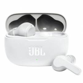 AURICULARES BLUETOOTH JBL WAVE 200TWS CON ESTUCHE DE CARGA/ AUTONOMÍA 5H/ BLANCOS