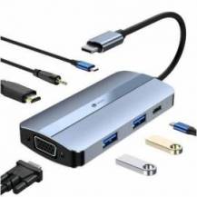 DOCKING USB TIPO-C LEOTEC LEDS04/ 2XUSB/ 1XUSB TIPO-C/ 1XUSB TIPO-C PD/ 1XHDMI 4K/ 1XVGA/ 1XAUDIO/ AZUL