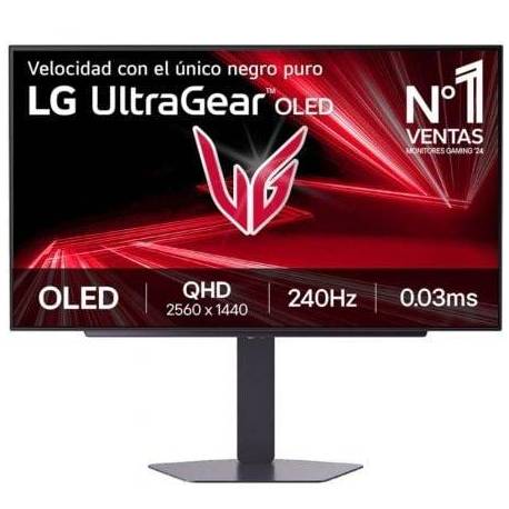 MONITOR GAMING LG ULTRAGEAR 27GX704A-B 27'/ QHD/ 0.03MS/ 240HZ/ OLED/ REGULABLE EN ALTURA/ NEGRO