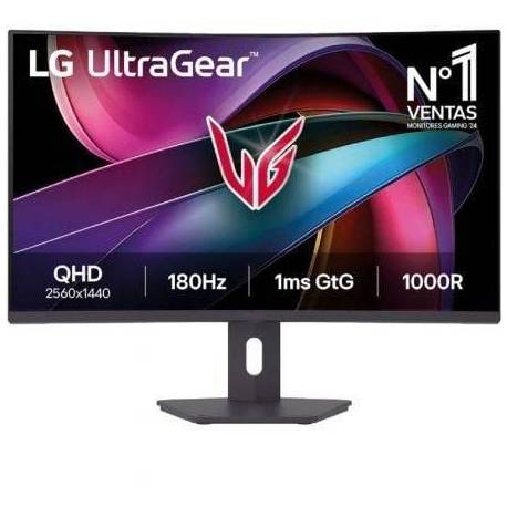 MONITOR GAMING CURVO LG ULTRAGEAR 32G600A-B 31.5'/ QHD/ 1MS/ 180HZ/ VA/ REGULABLE EN ALTURA/ NEGRO