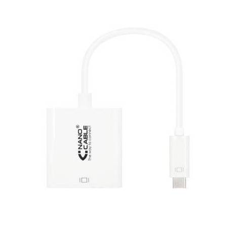 CONVERSOR NANOCABLE 10.16.4102/ USB TIPO-C MACHO - HDMI HEMBRA/ 15CM/ BLANCO
