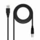 CABLE USB 2.0 IMPRESORA NANOCABLE 10.01.0104-BK/ USB TIPO-B MACHO - USB MACHO/ 3M/ NEGRO