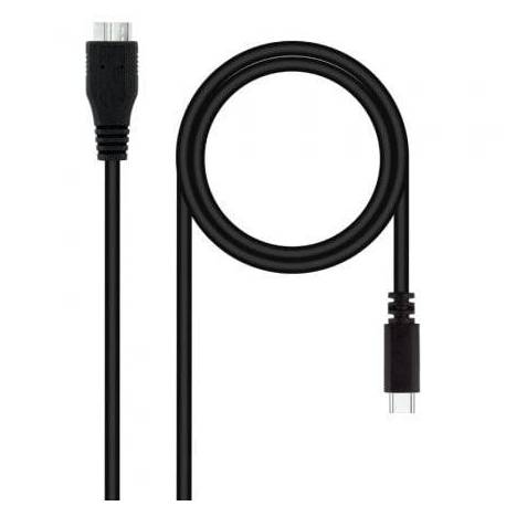 CABLE USB 3.0 TIPO-C NANOCABLE 10.01.1201-BK/ USB TIPO-C MACHO - MICROUSB MACHO/ 5GBPS/ 1M/ NEGRO