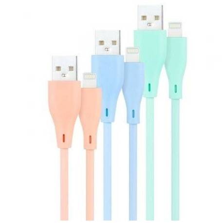 CABLES USB 2.0 LIGHTNING NANOCABLE 10.10.0401-A1/ USB MACHO - LIGHTNING MACHO/ 1M/ 3 UNIDADES/ ROSA, AZUL Y VERDE