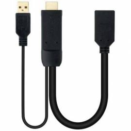 CABLE CONVERSOR NANOCABLE 10.16.0205/ HDMI MACHO - DISPLAYPORT HEMBRA/ 20CM/ NEGRO