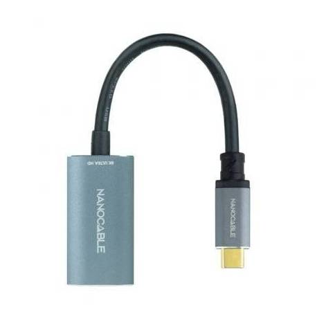 CONVERSOR NANOCABLE 10.16.4104-G/ USB TIPO-C MACHO - DISPLAYPORT HEMBRA/ 15CM/ GRIS