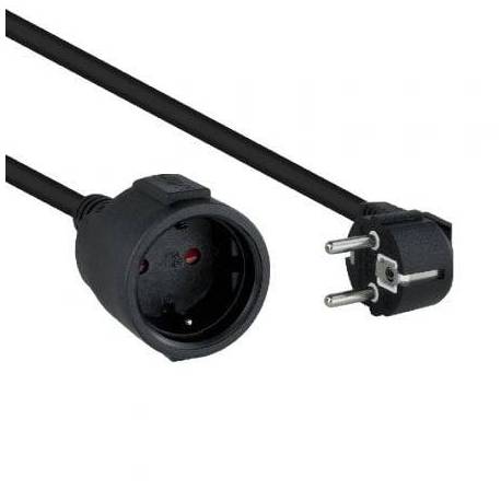 CABLE ALARGADOR DE CORRIENTE NANOCABLE 10.22.0602-BK/ SCHUKO HEMBRA - SCHUKO MACHO/ 2M/ NEGRO