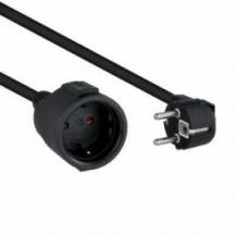 CABLE ALARGADOR DE CORRIENTE NANOCABLE 10.22.0602-BK/ SCHUKO HEMBRA - SCHUKO MACHO/ 2M/ NEGRO