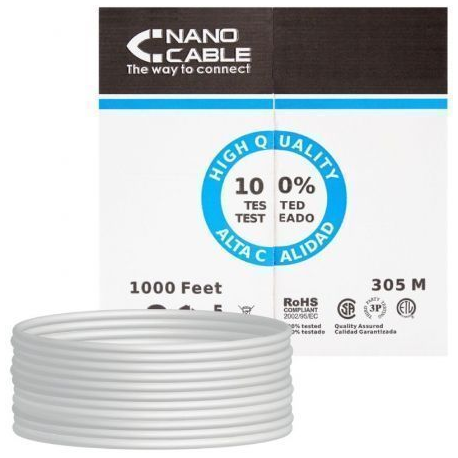 BOBINA DE CABLE RJ45 UTP NANOCABLE 10.20.0304-FLEX CAT.5E/ 305M/ GRIS