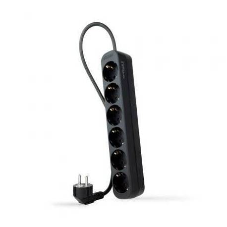 REGLETA NANOCABLE 10.37.0006-NS-BK/ 6 TOMAS DE CORRIENTE/ CABLE 1.4M/ NEGRA