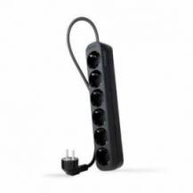 REGLETA NANOCABLE 10.37.0006-NS-BK/ 6 TOMAS DE CORRIENTE/ CABLE 1.4M/ NEGRA