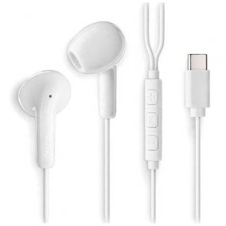 AURICULARES INTRAUDITIVOS NGS CROSS GLIDE/ CON MICRÓFONO/ USB TIPO-C/ BLANCOS