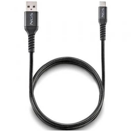 CABLE USB 2.0 NGS KNOT-AC/ USB MACHO - USB TIPO-C MACHO/ 480MBPS/ 1M/ NEGRO
