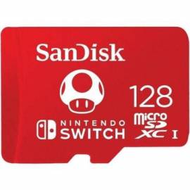 TARJETA DE MEMORIA SANDISK NINTENDO SWITCH 128GB MICROSD XC UHS-I/ CLASE 10/ 100MBS