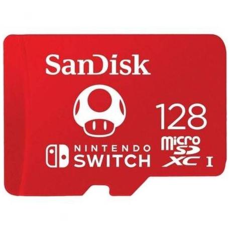 TARJETA DE MEMORIA SANDISK NINTENDO SWITCH 128GB MICROSD XC UHS-I/ CLASE 10/ 100MBS
