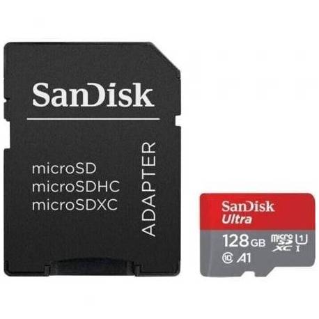 TARJETA DE MEMORIA SANDISK ULTRA 128GB MICROSD XC CON ADAPTADOR/ CLASE 10/ 140MBS
