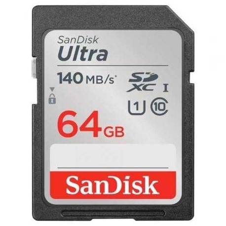 TARJETA DE MEMORIA SANDISK ULTRA 64GB SD HC UHS-I - SDXC/ CLASE 10/ 140MBS