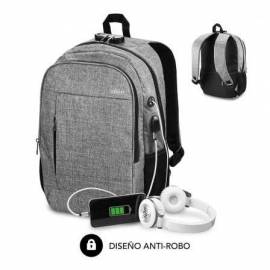 MOCHILA SUBBLIM URBAN LOCK PARA PORTÁTILES HASTA 16'/ PUERTO USB/ ANTIRROBO/ GRIS