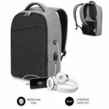 MOCHILA SUBBLIM SECURE V2 AP PARA PORTÁTILES HASTA 15.6'/ PUERTO USB/ ANTIRROBO/ GRIS