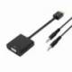 CONVERSOR AISENS A122-0126/ HDMI MACHO - VGA HEMBRA/ JACK 3.5 HEMBRA/ 10CM/ NEGRO