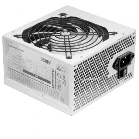 FUENTE DE ALIMENTACIÓN MARS GAMING MPIII550P/ 550W/ VENTILADOR 12CM/ BLANCA