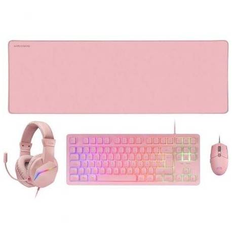 PACK GAMING MARS GAMING MCP-RGB3P/ TECLADO RGB + RATÓN ÓPTICO + ALFOMBRILLA XXL + AURICULARES